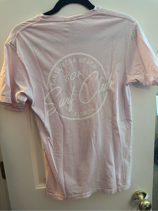 Alvins Beach Tops - 2/6$ 30A Surf Club Graphic Tee - Light Pink with White Print